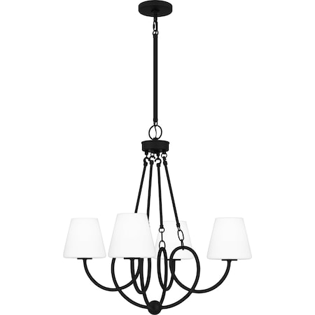 Quoizel Atkins Chandelier 4 Lights Matte Black ATK5027MBK